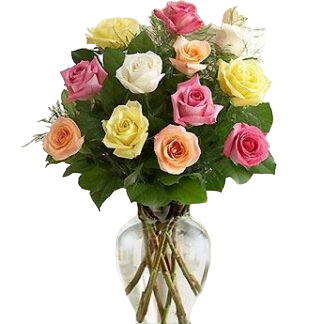 15 multi-colored roses | Flower Delivery Ryazan